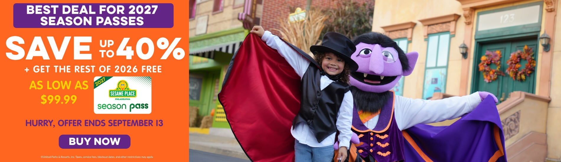 Save up to 40% on 2027 Season Passes