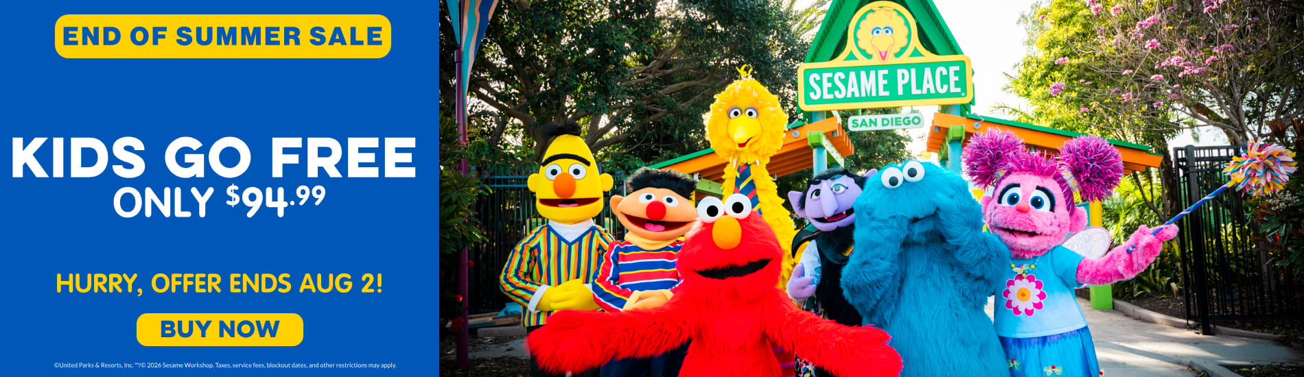 Save on Sesame Place San Diego tickets during the End of Summer Sale